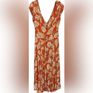 Urban Outfitters Floral Maxi Dress - Orange and Cream